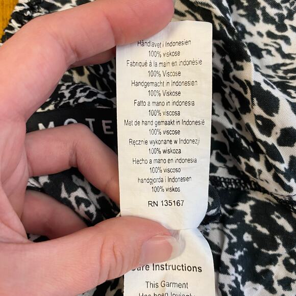 Motel Rocks Leopard Print Tie Back Halter Top Womens Size‎ XS Black White - Picture 7 of 8